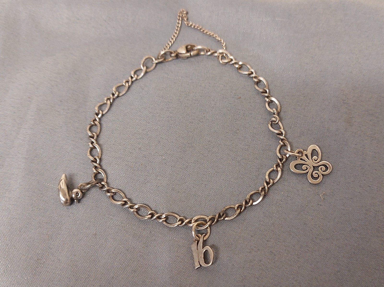 James Avery Sterling Silver Retired Bracelet with 3 Charms