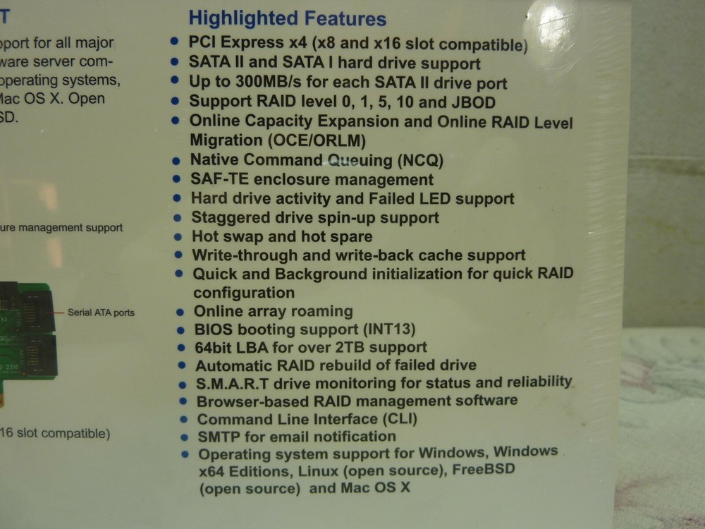 HighPoint RocketRAID Model 2310 4 channel PCI-e to SATA II Raid Controller Card