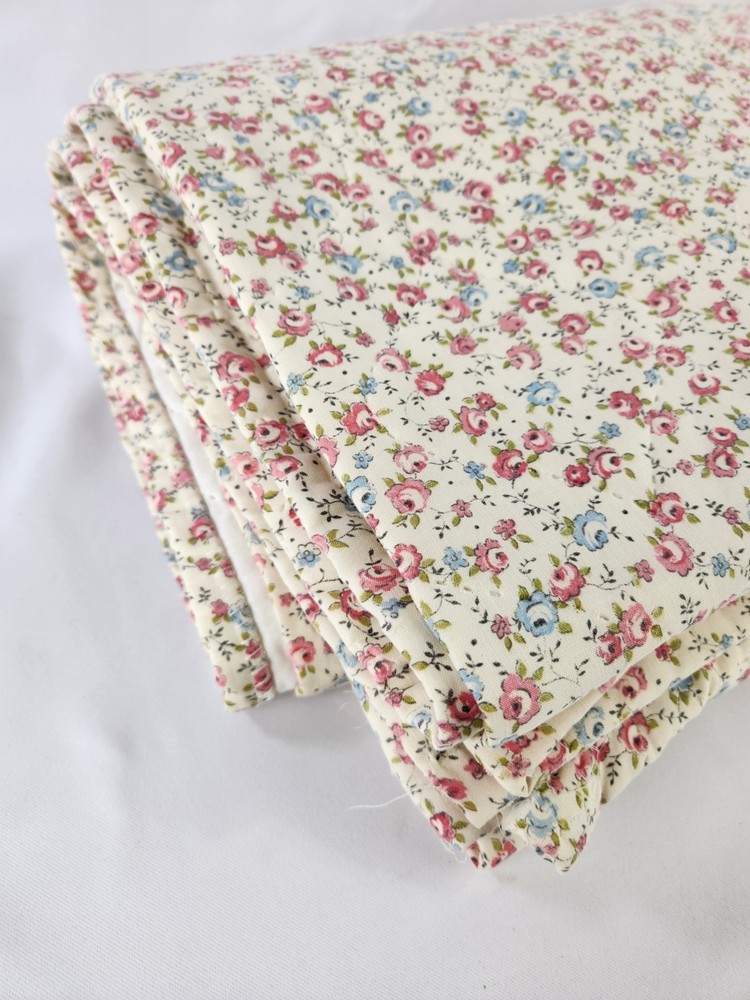 Vtg Springmaid Bedspread Quilted Comforter Rounded Single Double Fabric Material