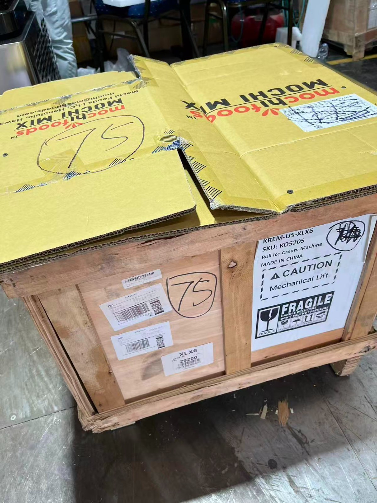 Kolice commercial countertop 18"X18" single square pan fried ice cream machine