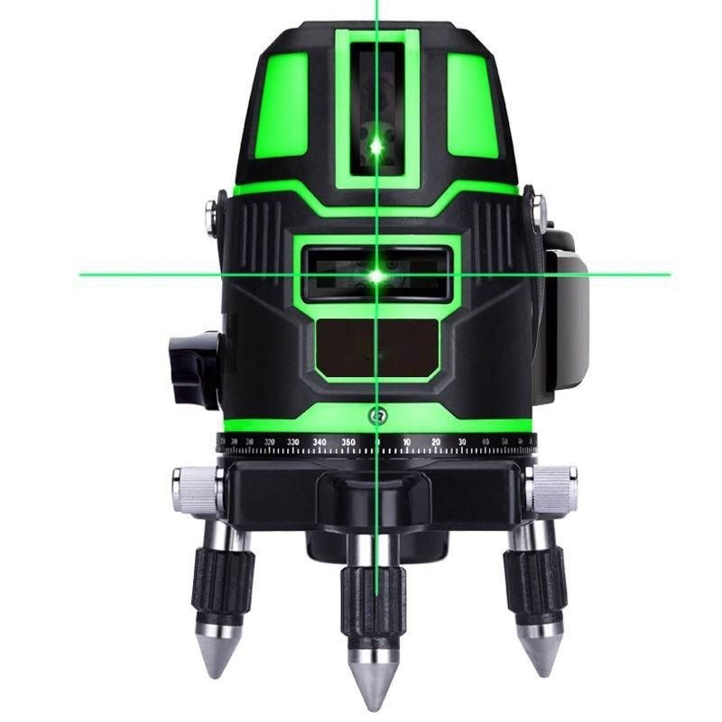 Green Laser Level Rotating Base 5 Vertical Horizontal Lines + 2 Batteries