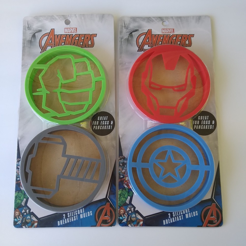 MARVEL Avengers silicone breakfast molds 2 packs - see description