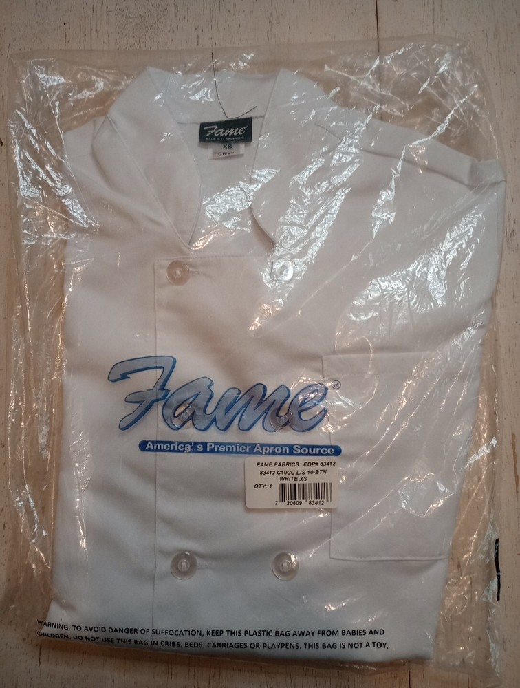 Fame Chef Apron Size Extra Small With Cap New.