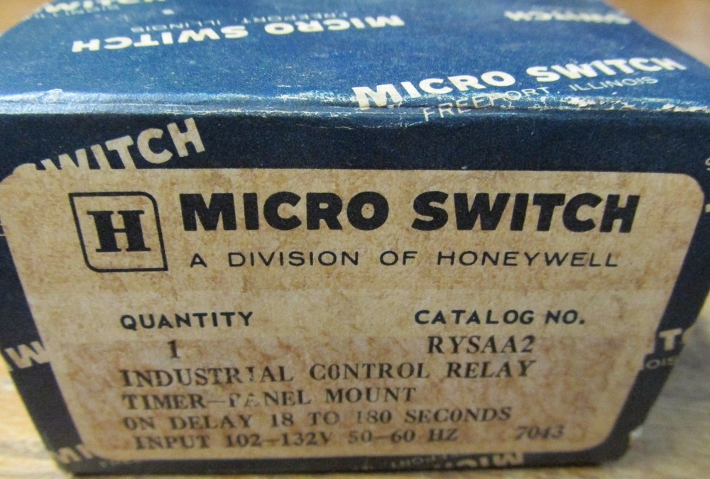 NEW NOS Micro Switch RYSAA2 On Delay Timer Industrial Control Relay 102-132V