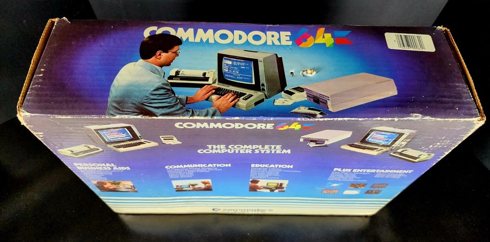 Vintage Commodore 64 Computer C64 In Original Box w/ Inserts & Cables, Powers Up