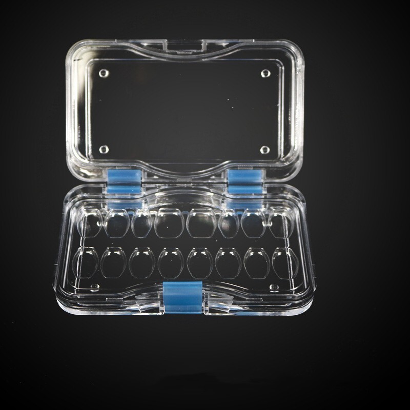 Dental Denture Storage Box Hinged Tooth Boxes Membrane Crown Holder Case Slots