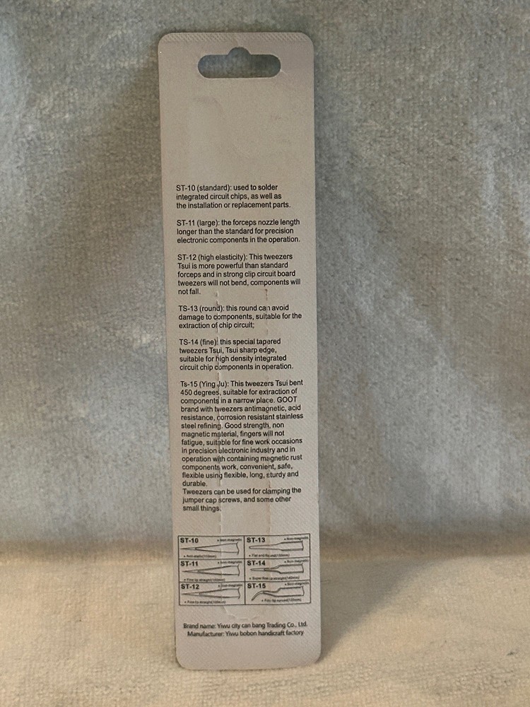 Tweezers Precise Standard Type ESD-10 New