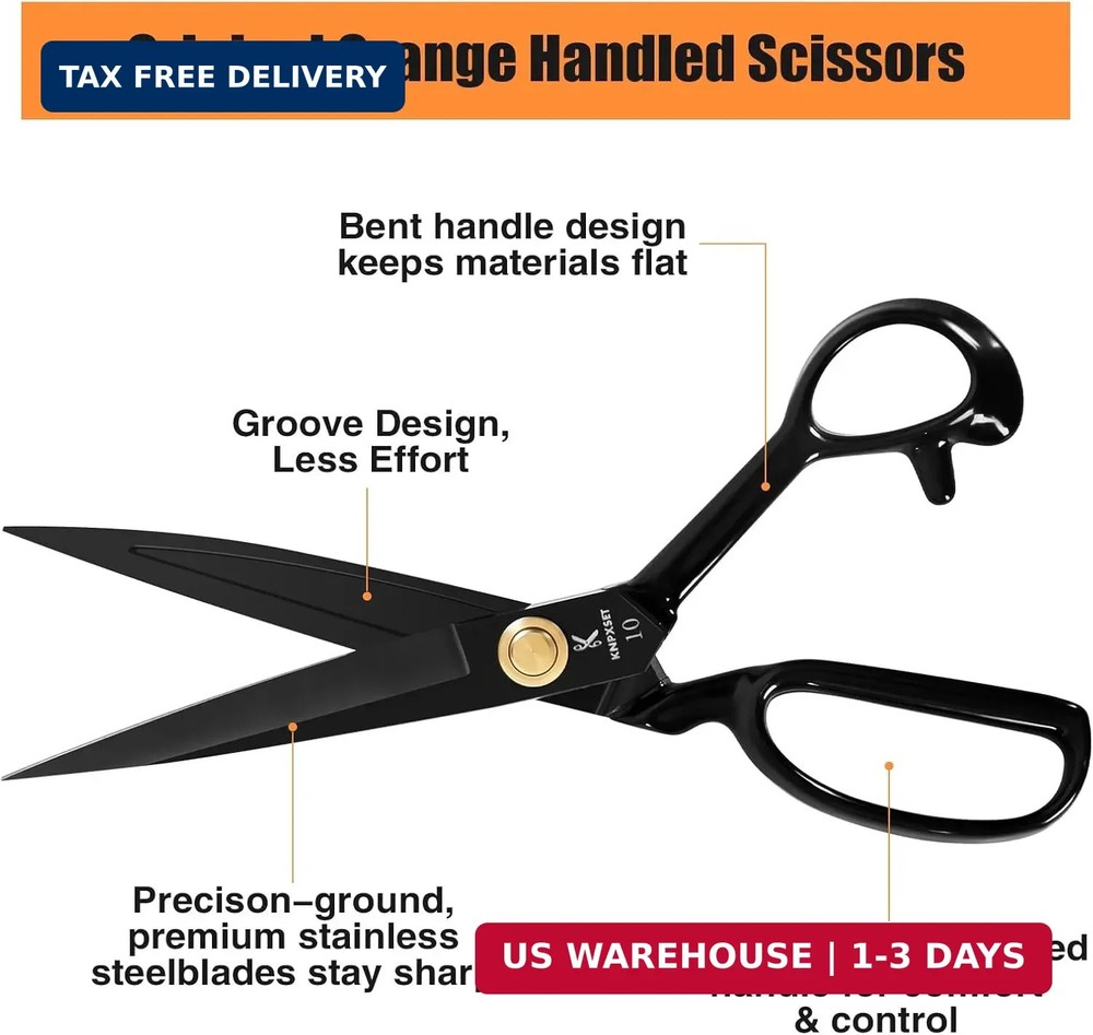 Professional Tailor Scissors 8 Inch - Fabric Scissors Heavy Duty, Sharp Sewing S