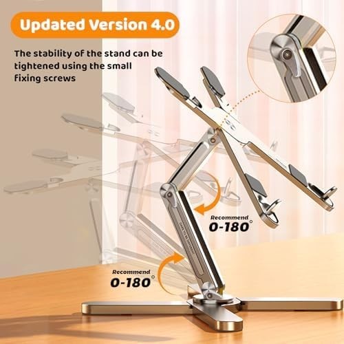 Laptop Stand with 360 Rotating Base, Computer Notebook Laptop Riser Silver