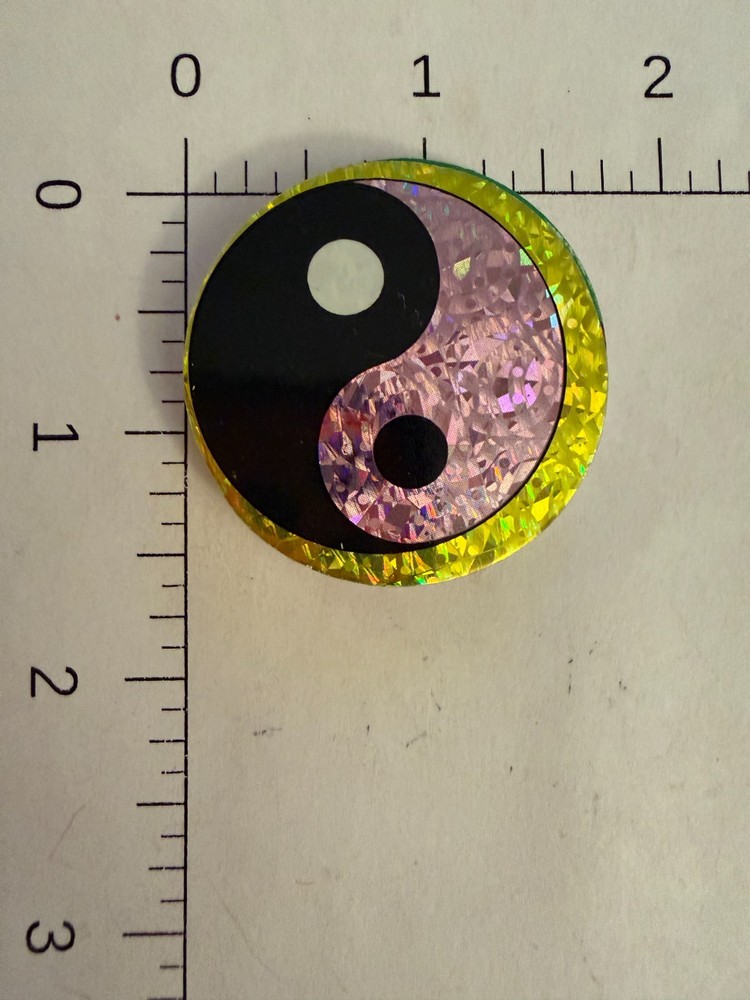 Handmade MAGNET:  Ying Yang prismatic logo
