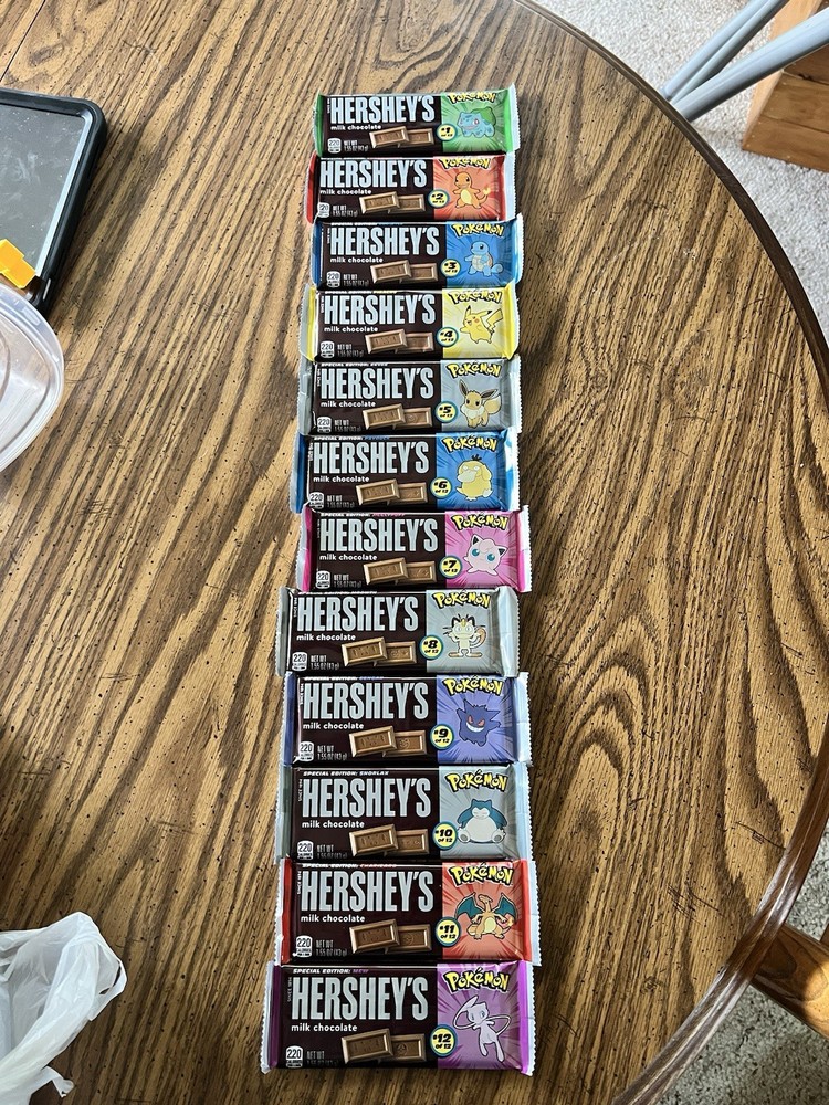 Hersheys Pokemon Chocolate Bar Collaboration - COMPLETE SET