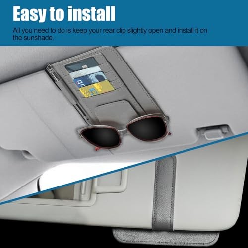 Car Sun Visor Organizer, Small Auto Visor Organizer and Storage, Auto Gray