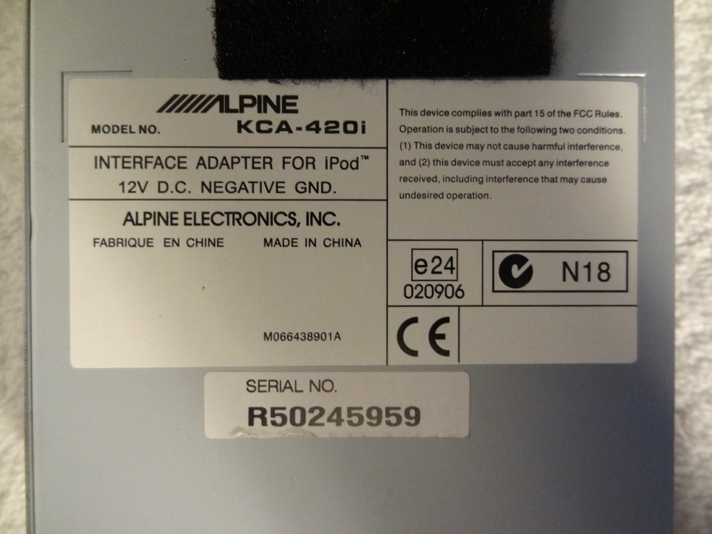 Alpine KCA-420i Interface Adapter For iPod (Unit Only / No Cables)