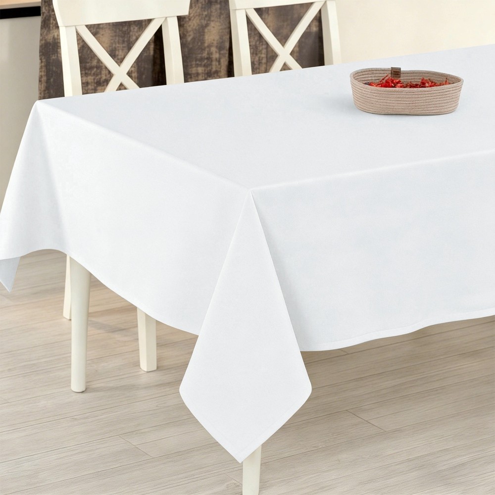 160x250cm Rectangle Tablecloth, Thickened Polyester Table Cloth Pure White
