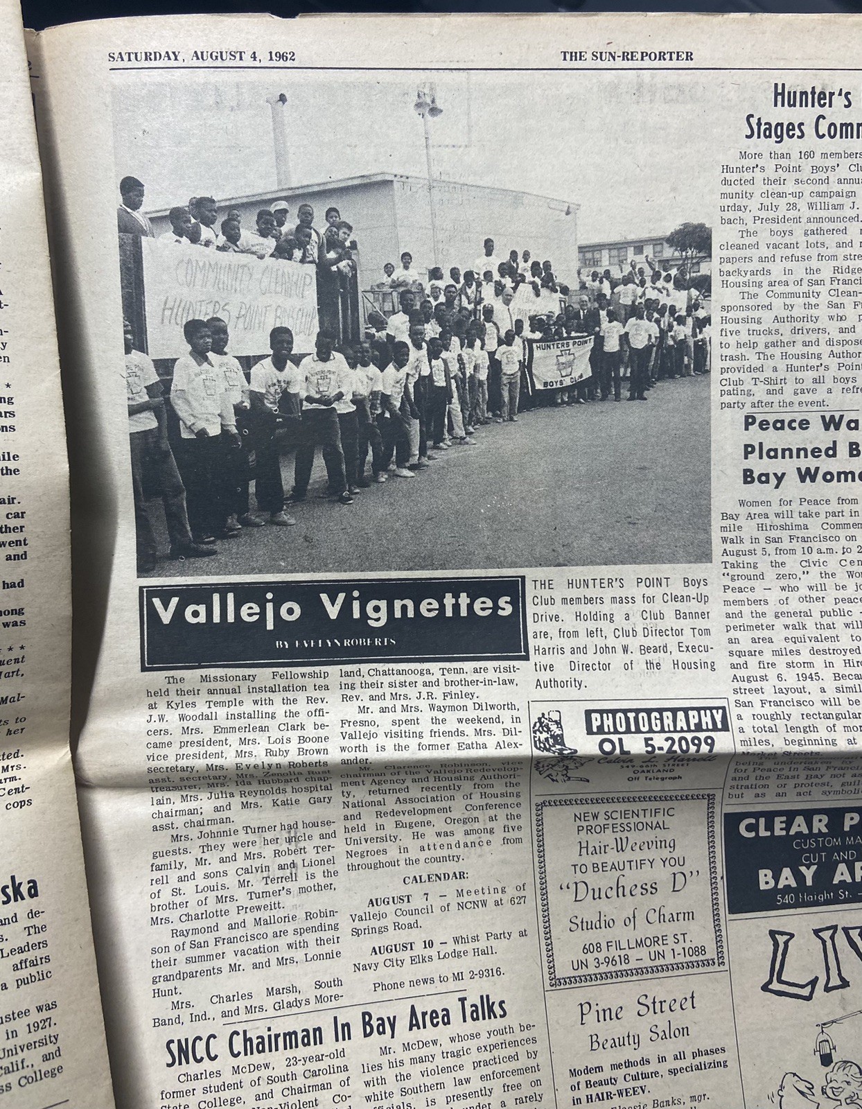 FULL Aug. 4, 1962 Black / African-American San Francisco SUN-REPORTER Newspaper