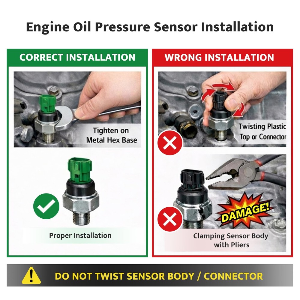 Engine Oil Pressure Sensor Sender Switch, Sending Unit Compatible with 1999...