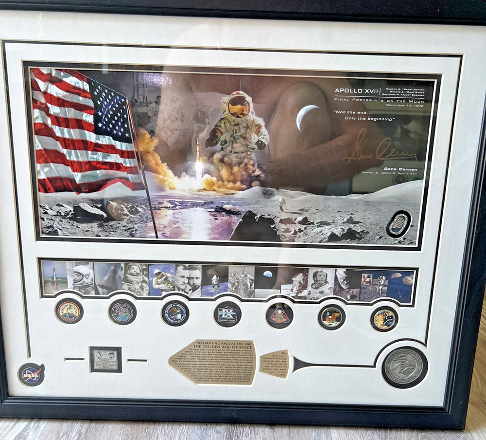 GENE CERNAN APOLLO 17 SIGNED AUTOGRAPHED Framed