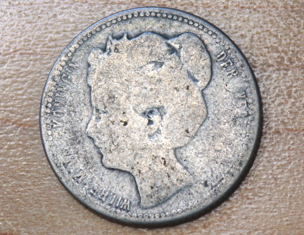 1903 Netherlands 25 Cents Silver