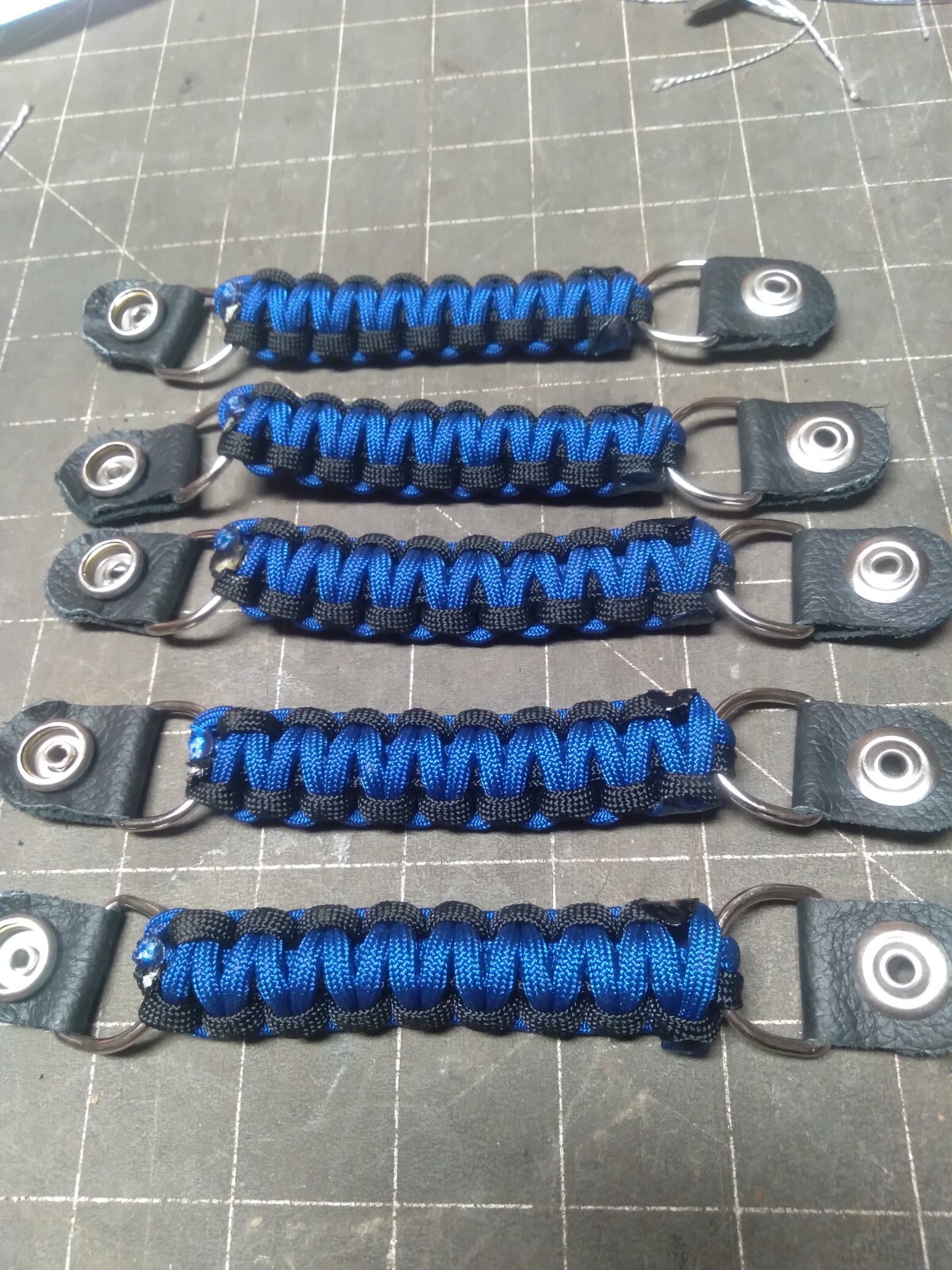 Vest extenders Black and Blue SET OF 5 paracord Lite & STRONG!!! By Stitch