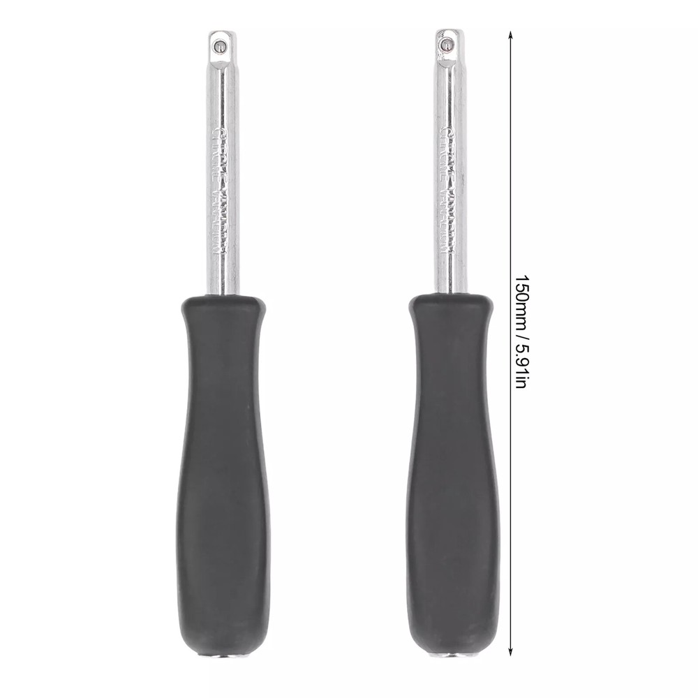 8PCS 1/4 inch Drive Extension Bar Socket Adapter Nut Driver Spinner Black Handle