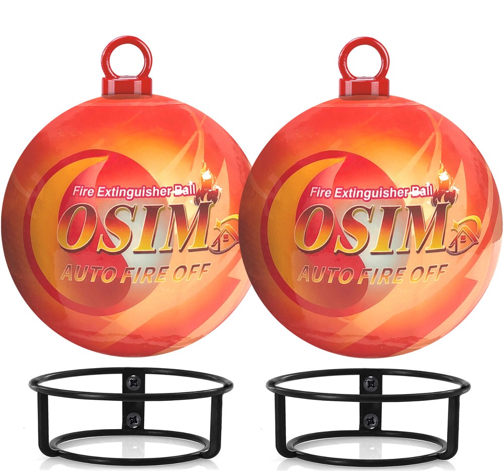 2 PACK Portable Automatic Fire Ball Extinguisher with Bracket and Hook Mount