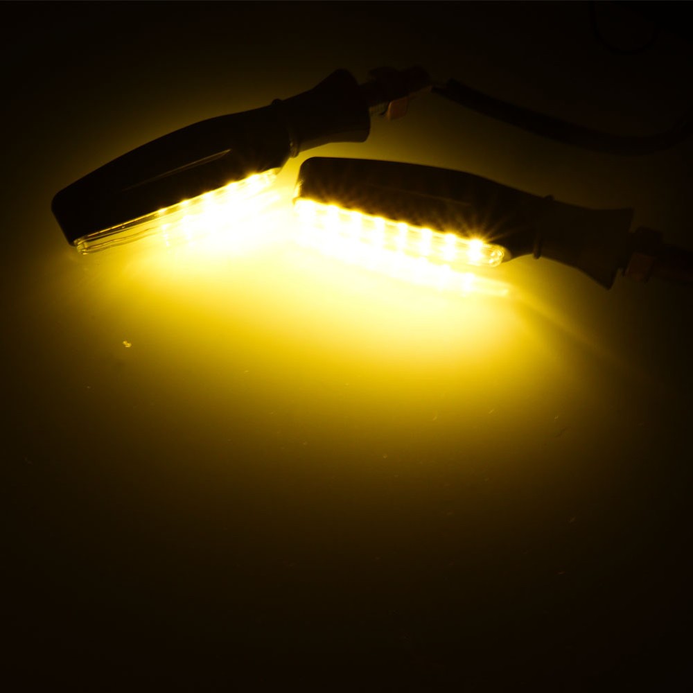 2 pair Motorcycle Turn Signal Sequential 15 LED DRL Flowing Running Light