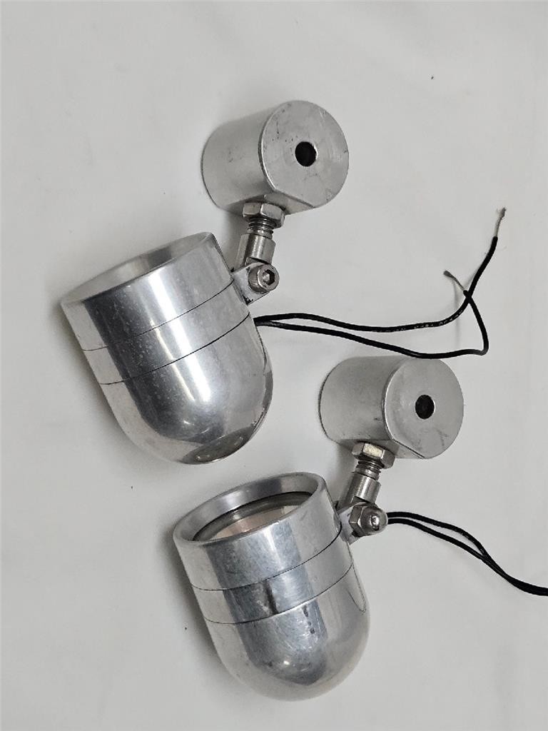 Vintage Pair Motorcycle Bullet Halogen Driving Lights 12V