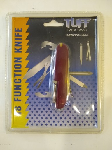 18 Function Red Tuff Tools - Pocket Knife w/ 13 Separate Tools.