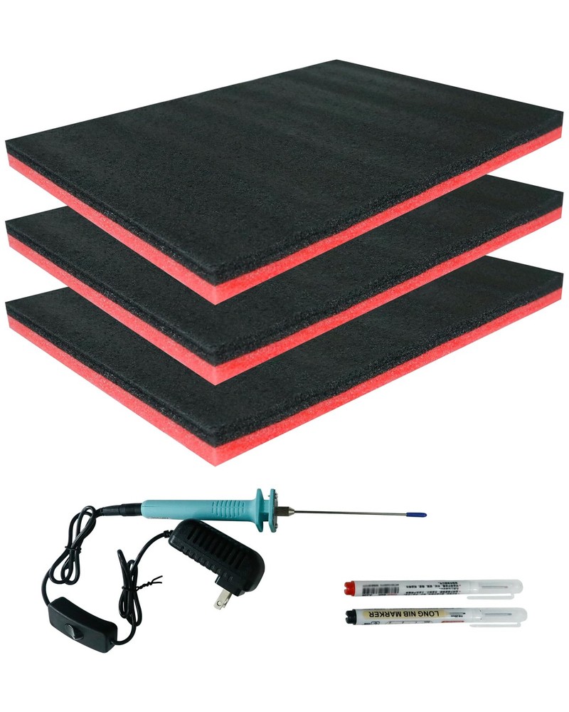 Tool Box Foam, 3 Pack 16x12x1 inch, Foam Inserts for Cases,Cuttable Polyethyl...