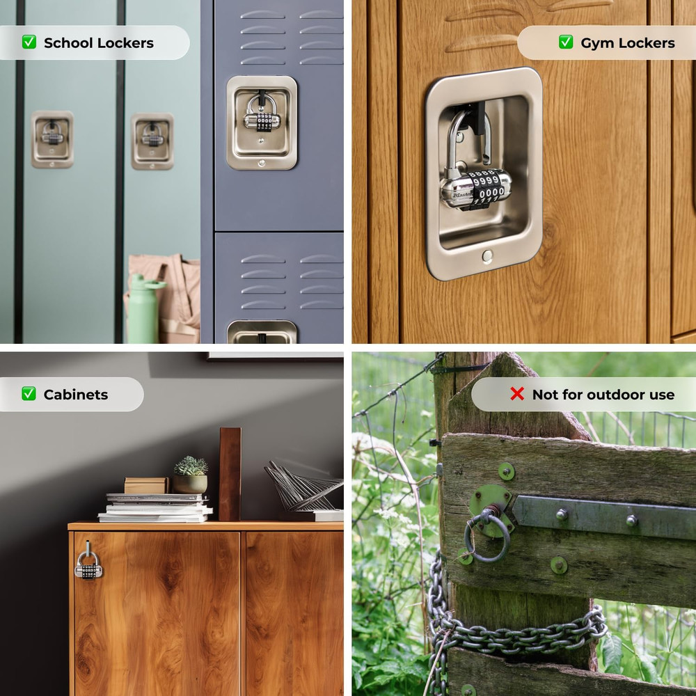 Set Your Own Combination Padlock, Gym Locker Locks with Code for Securing Indoor