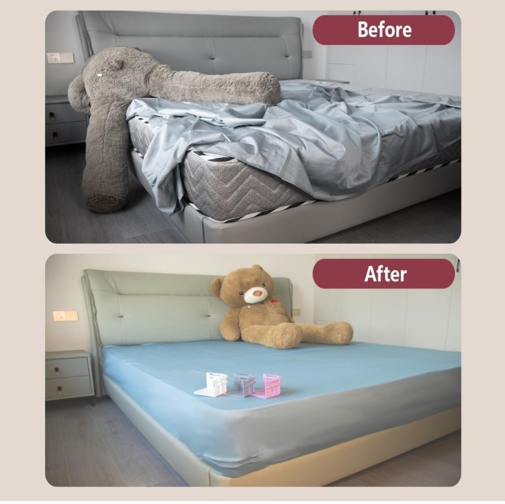 Bed Sheet Corner Holders - White 4 Pack