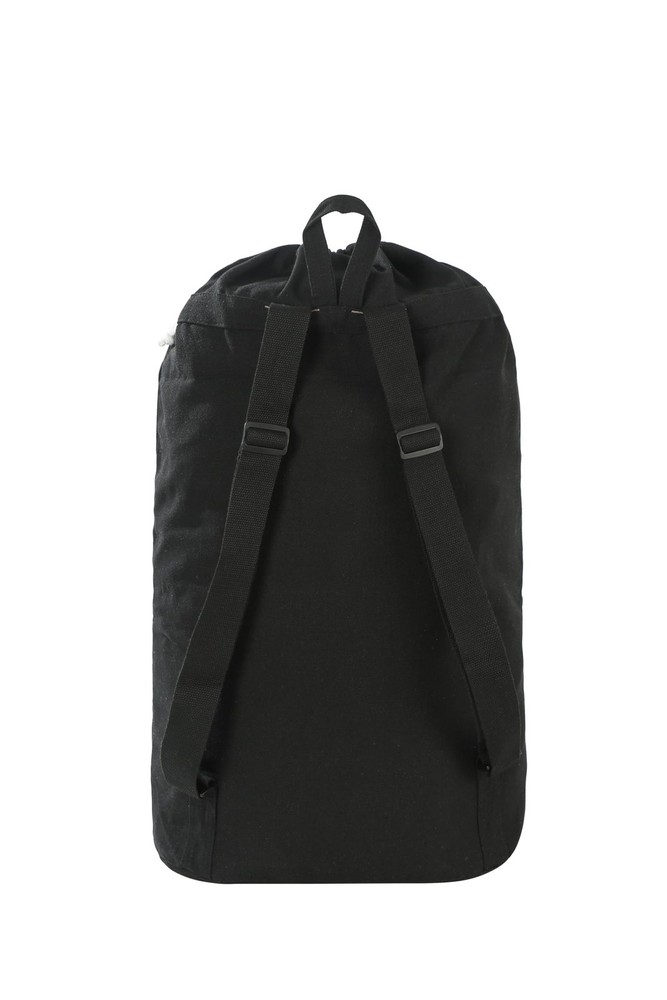 Washable Canvas Laundry Backpack with Large Front Pocket and Drawstring Closure