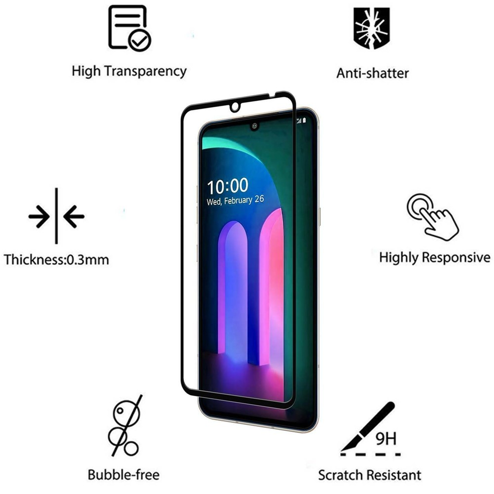 Tempered Glass [FULL COVER] Screen Protector Guard For LG V60 ThinQ (5G Version)