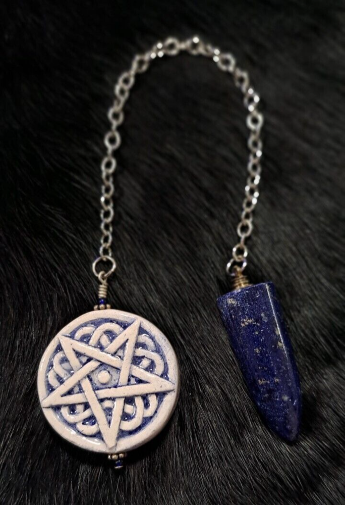 Lapis Lazuli Celtic Knot Pentagram Pendulum