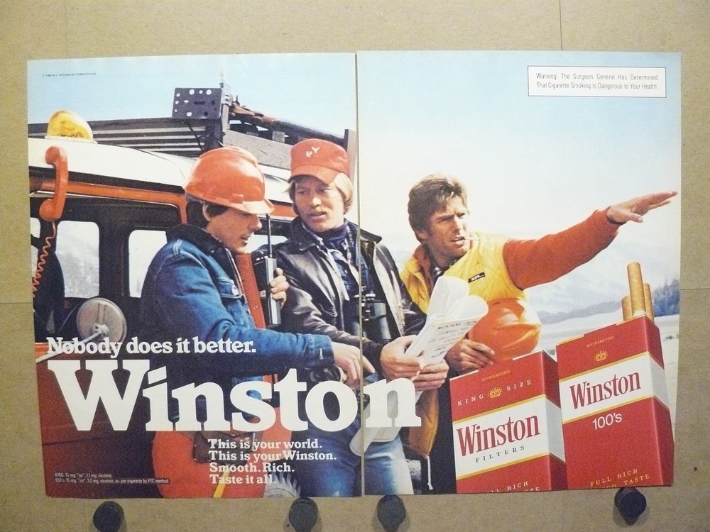 1982 Winston Cigarettes 2-page Print Ad Rugged Workwear Gorpcore 80s Decor
