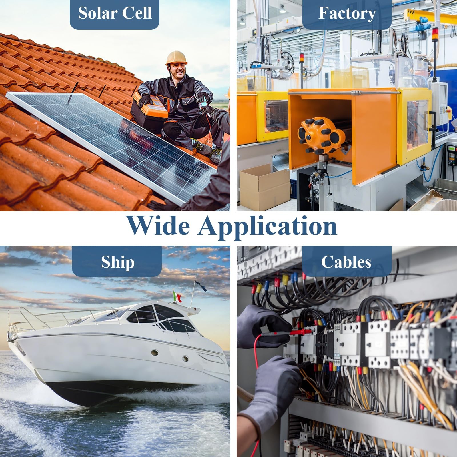 Copper Wire Lugs 130Pcs, AWG 2 4 6 8 10 12 Gauge Battery Cable Ends with 66Pc...