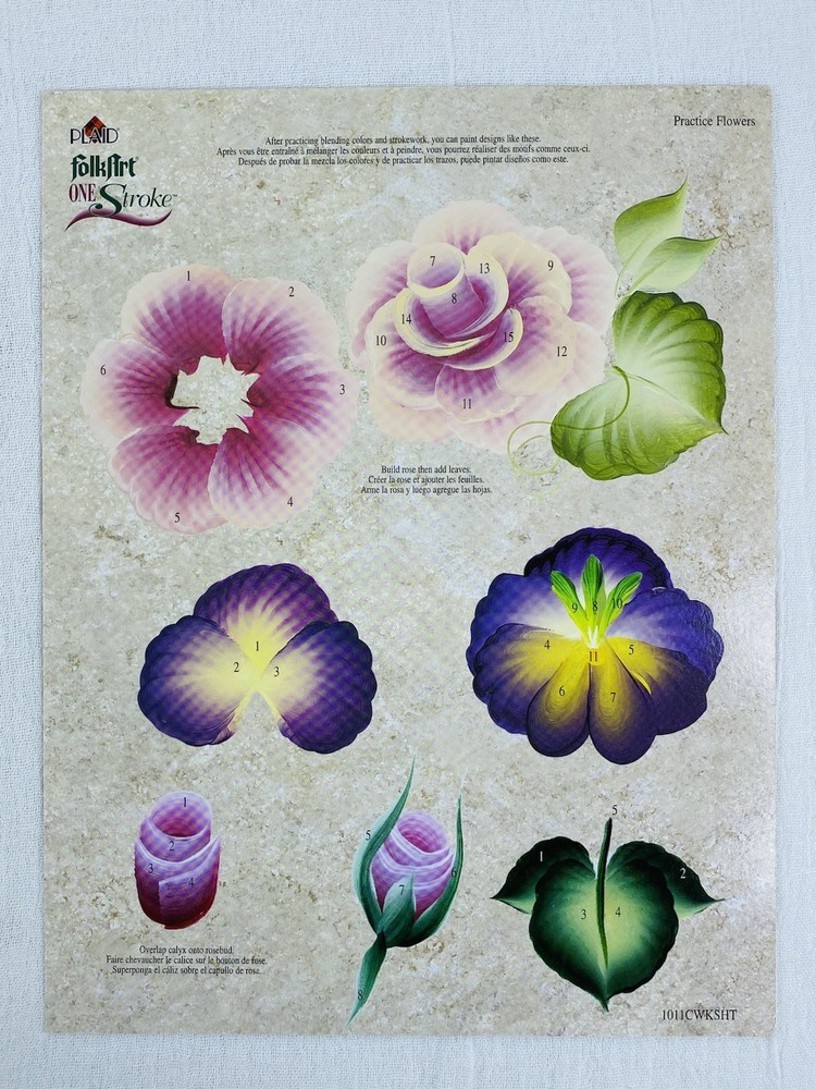 Basic Strokework Folkart One Stroke Worksheet Pack Plaid #1011 (2002)