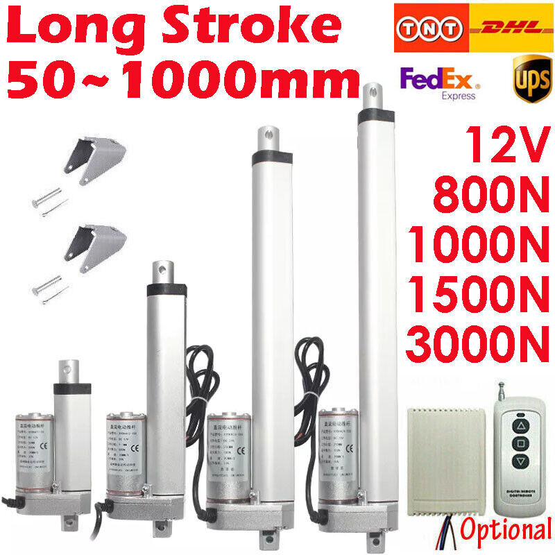 Electric Linear Actuator 400N 1500N 3000N 12V 50-1000mm Stroke Fast Speed 34mm/s