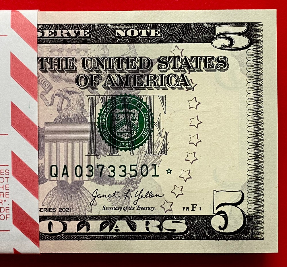 NEW 2021 ⭐️ STAR  NOTE $5 DOLLAR ( BOSTON A ) UNCIRCULATED