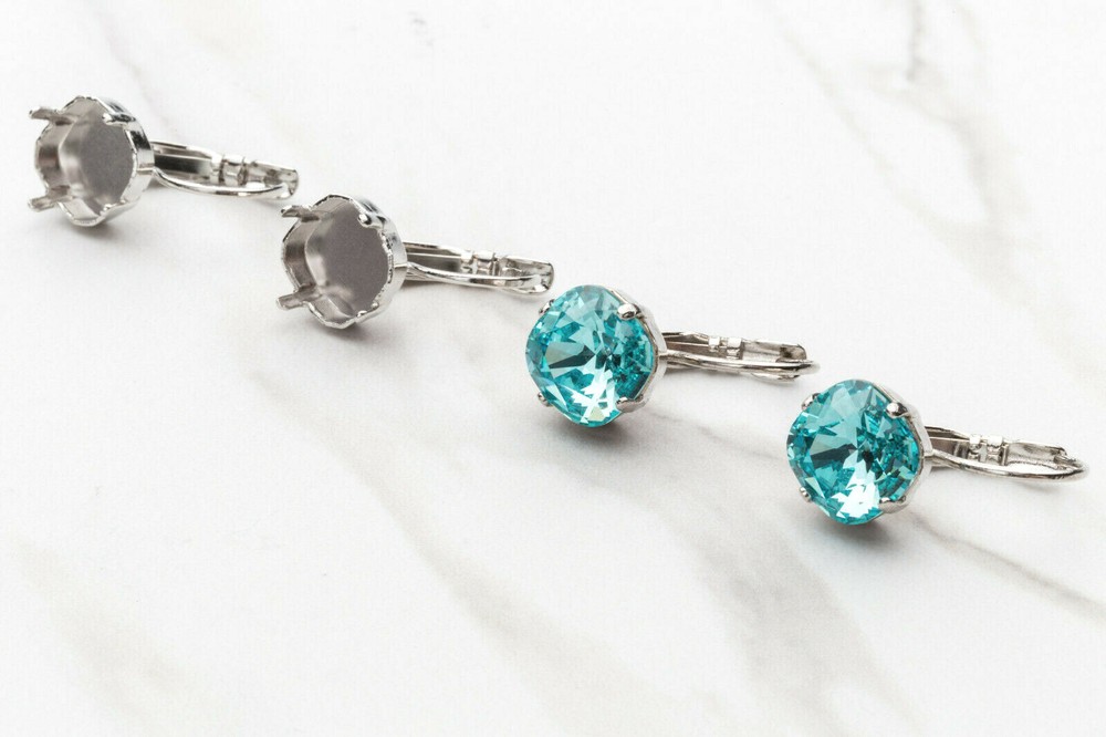 10mm Square | Classic Drop DIY Earring Bases | Three Pairs (EE 9)