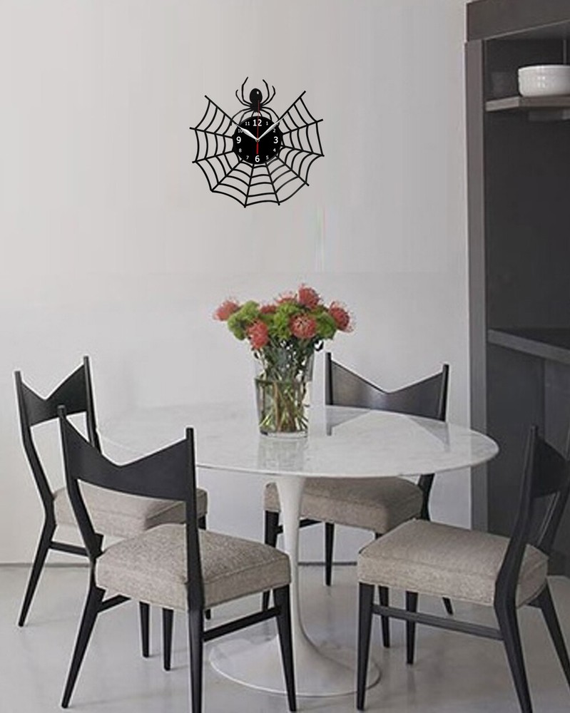 Spider Web Vinyl Record Wall Clock Decor Handmade 2461