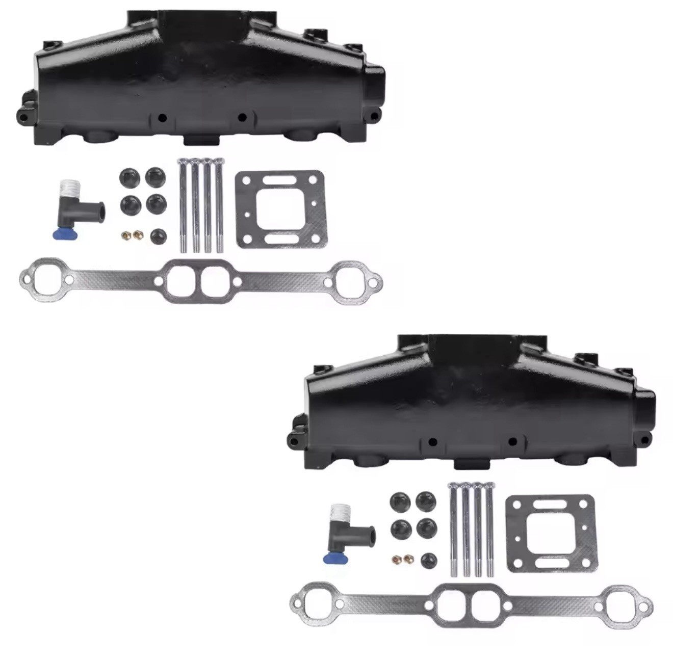 TWO Exhaust Manifolds Mercruiser 5.0l 5.7l 305 350 5.0 5.7 gm chevy marine 83-01