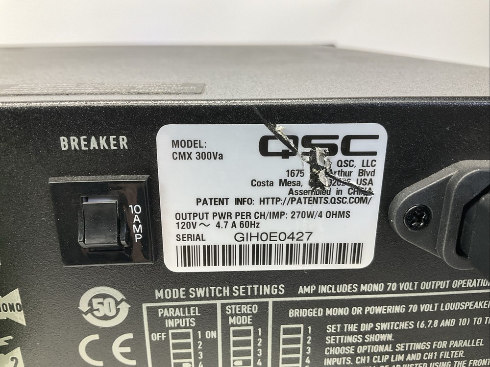 QSC CMX 300Va Professional Amplifier