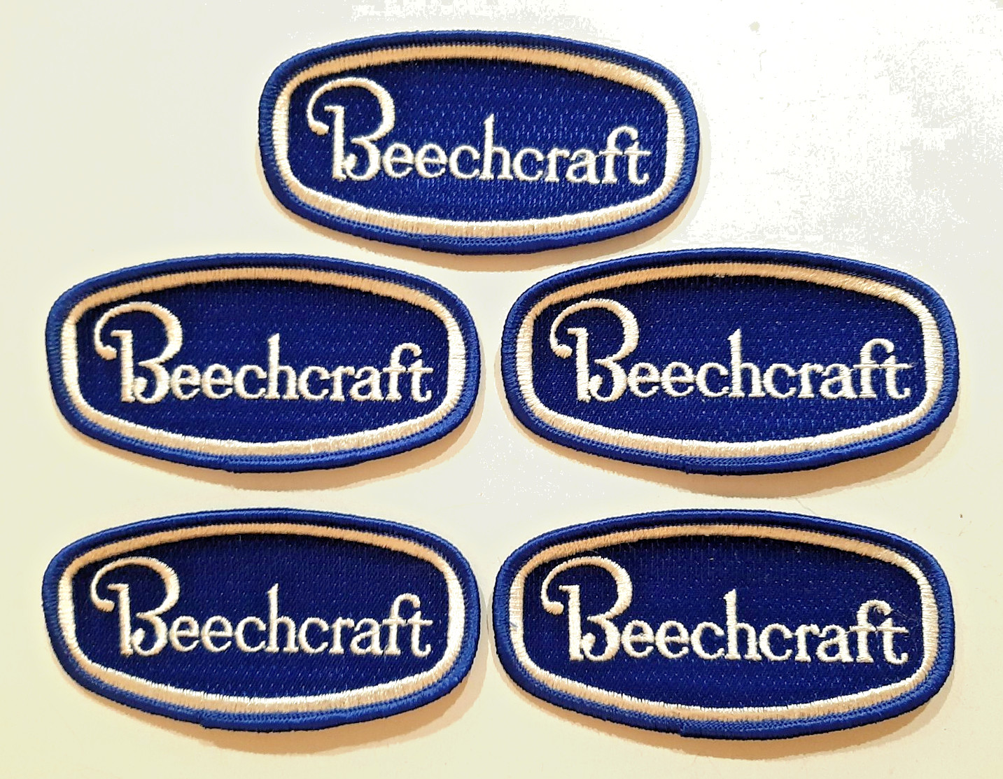 Beechcraft Embroidered Patch 4" X 2 " - Lot of 5 - Beech Aircraft