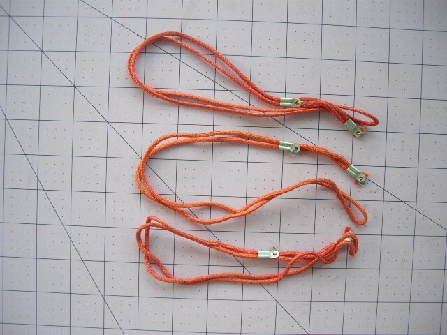 World War II Orange Rayon Braided Dog Tag 3 Neck Cords Chains NOS FS in USA