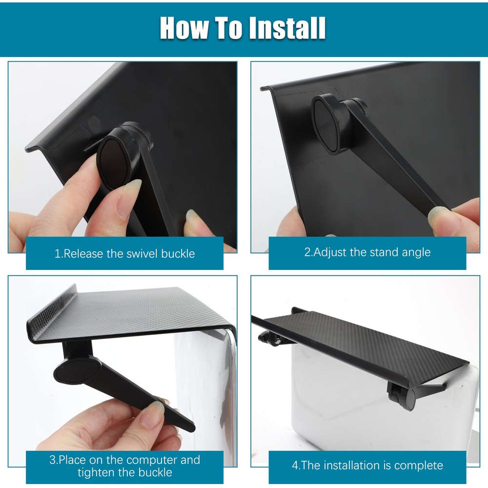 TV Computer Screen Caddy Top Shelf Desktop Stand Adjustable Storage Rack Bracket