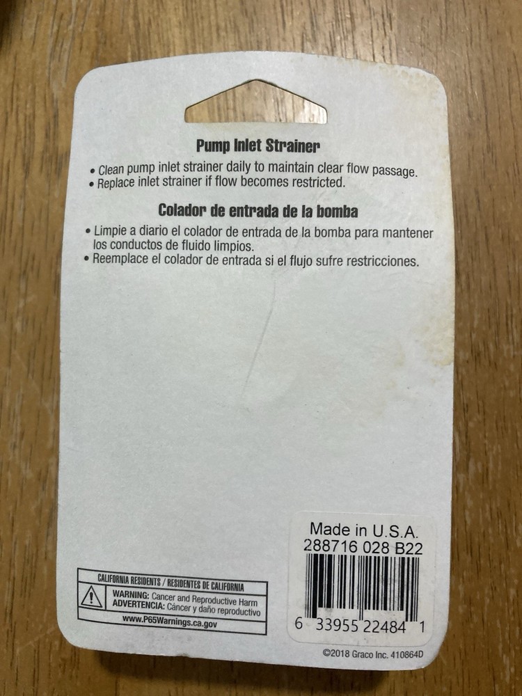 Graco 183770 Pump Inlet Strainer