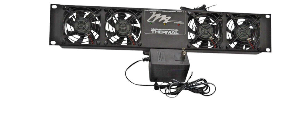 Middle Atlantic UQFP 4RT Quiet 4 Fan Panel With Thermistor Rack Cooling System