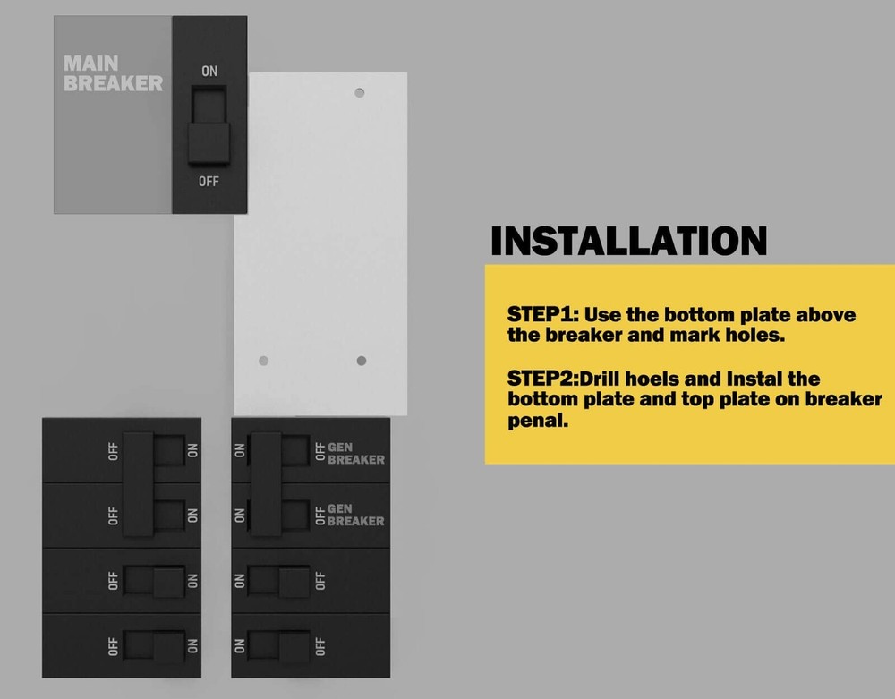 Generator Interlock Kit Compatible with Square D Vertical Main 150 or 200 amp...