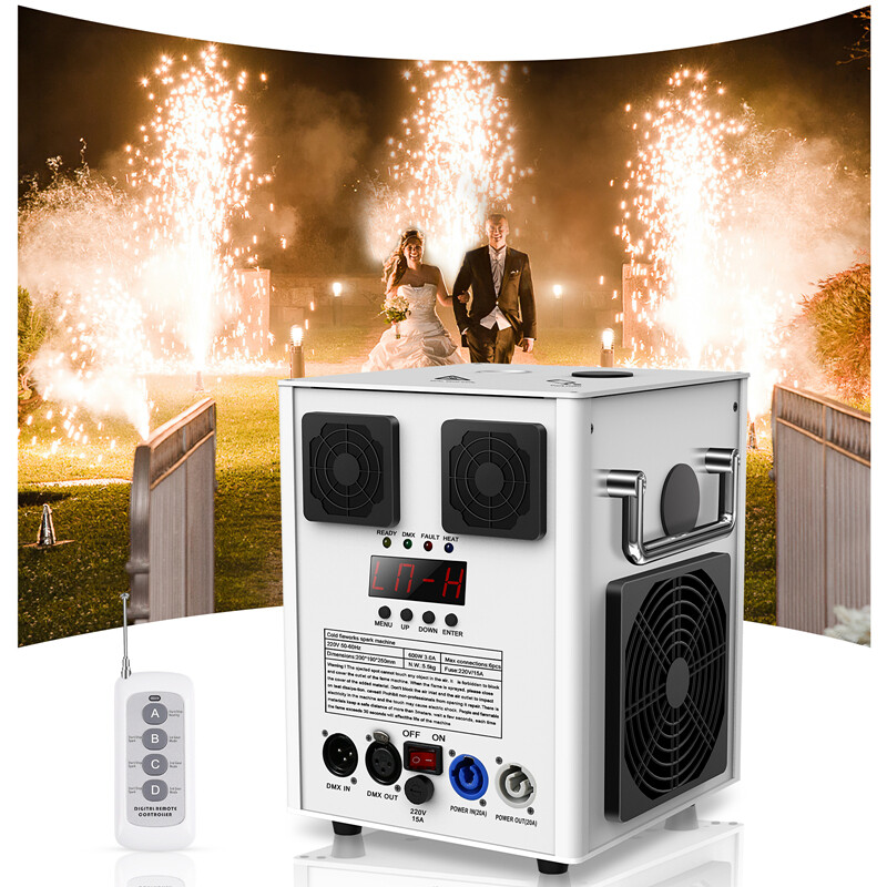 2X Cold Spark Machine 700W Stage Effect DMX Firework DJ Event Party Wedding&Case